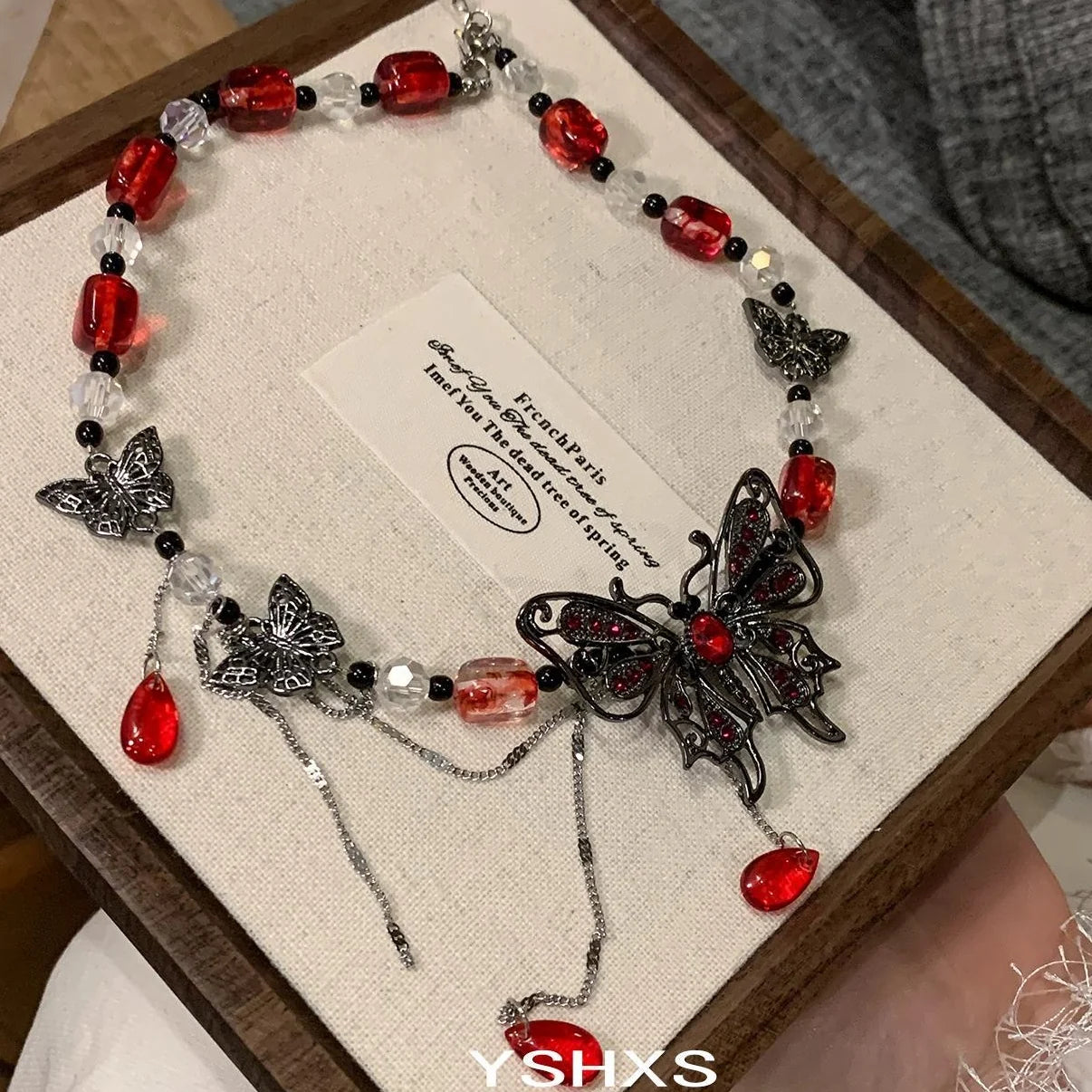 Accessories Vintage Butterfly Teardrop Choker Necklace