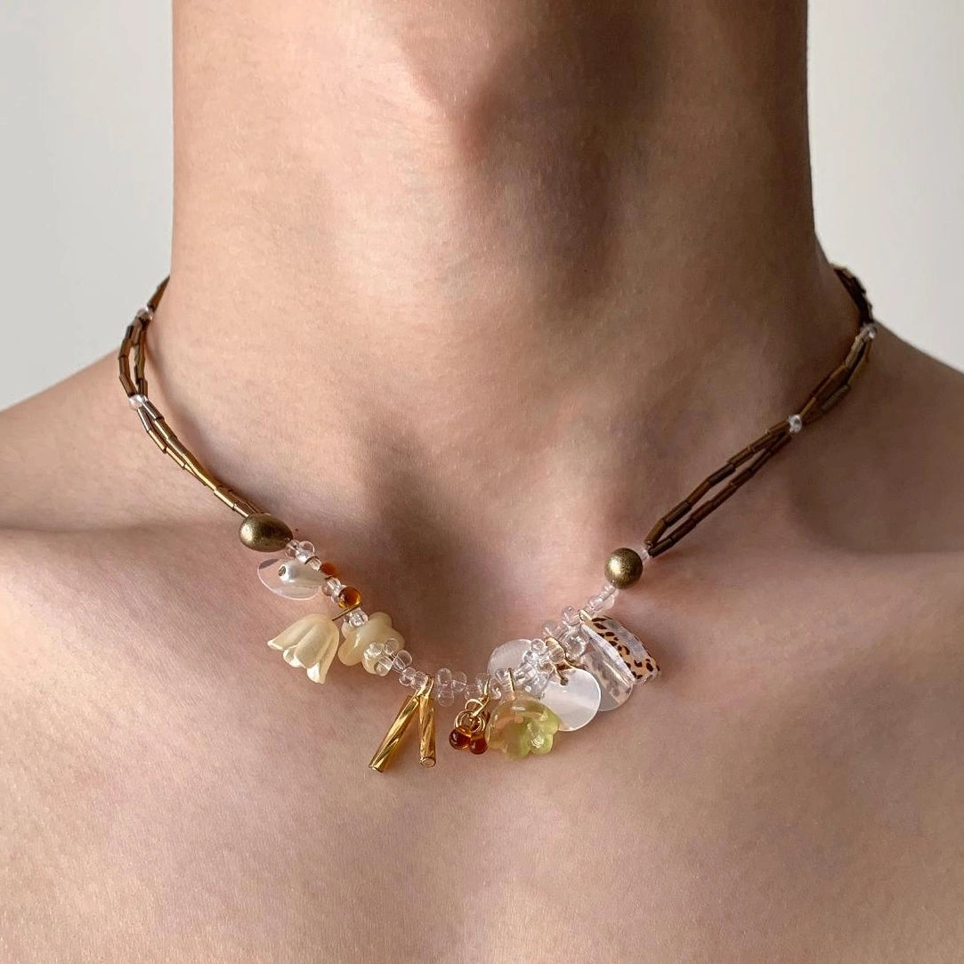 Accessories Vintage Ceramic Beaded Choker Necklace
