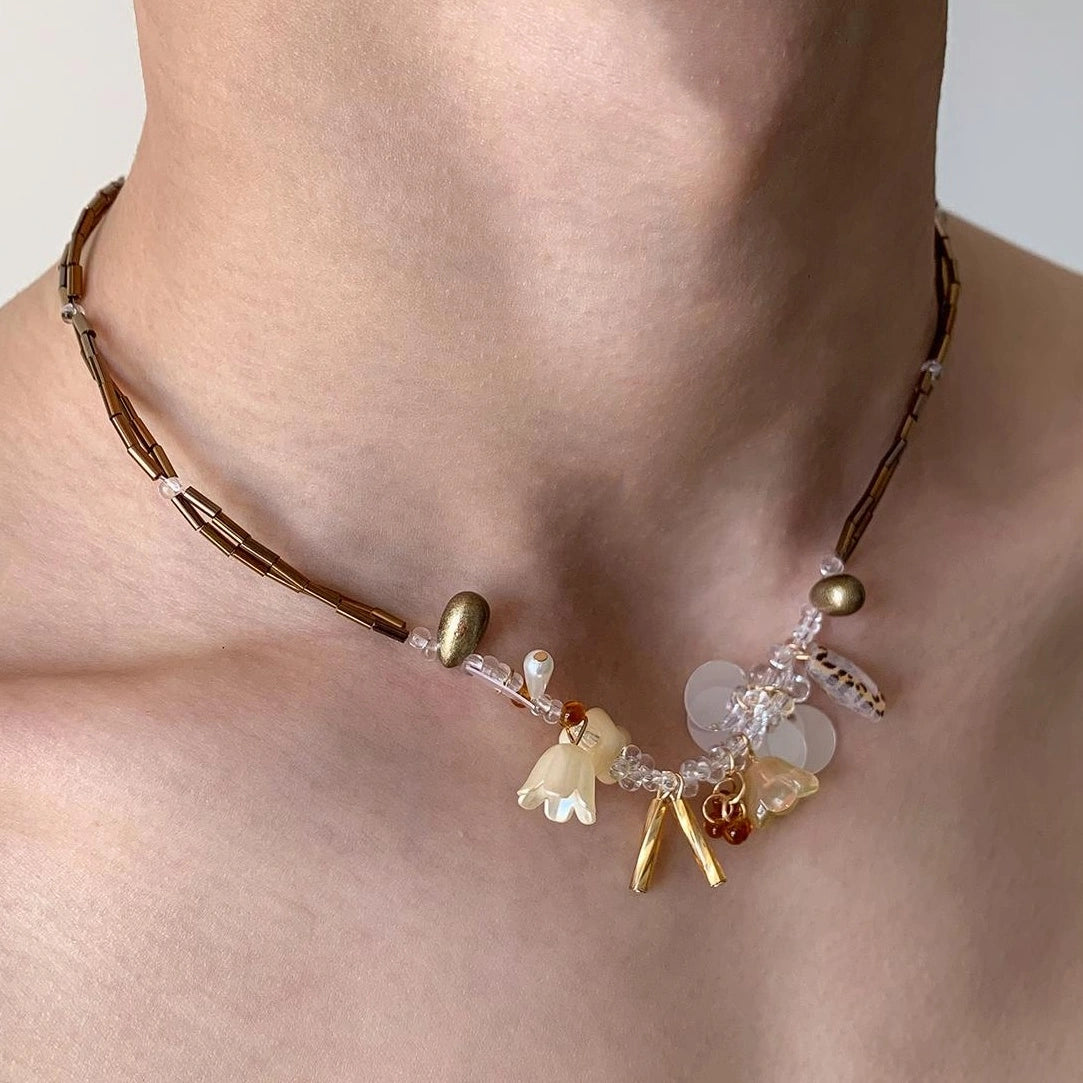 Accessories Vintage Ceramic Beaded Choker Necklace