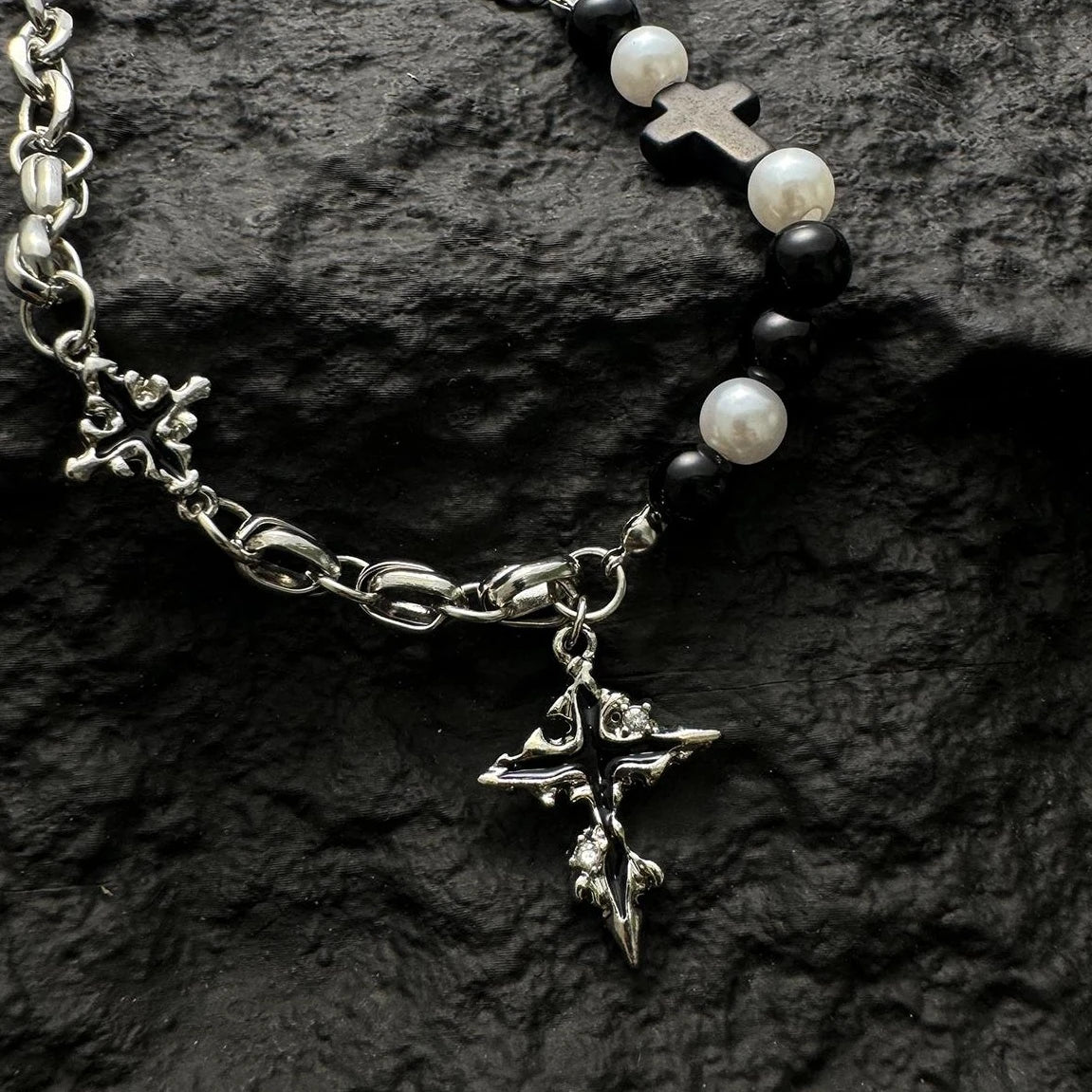 Accessories Vintage Cross Pearl Pendant Necklace