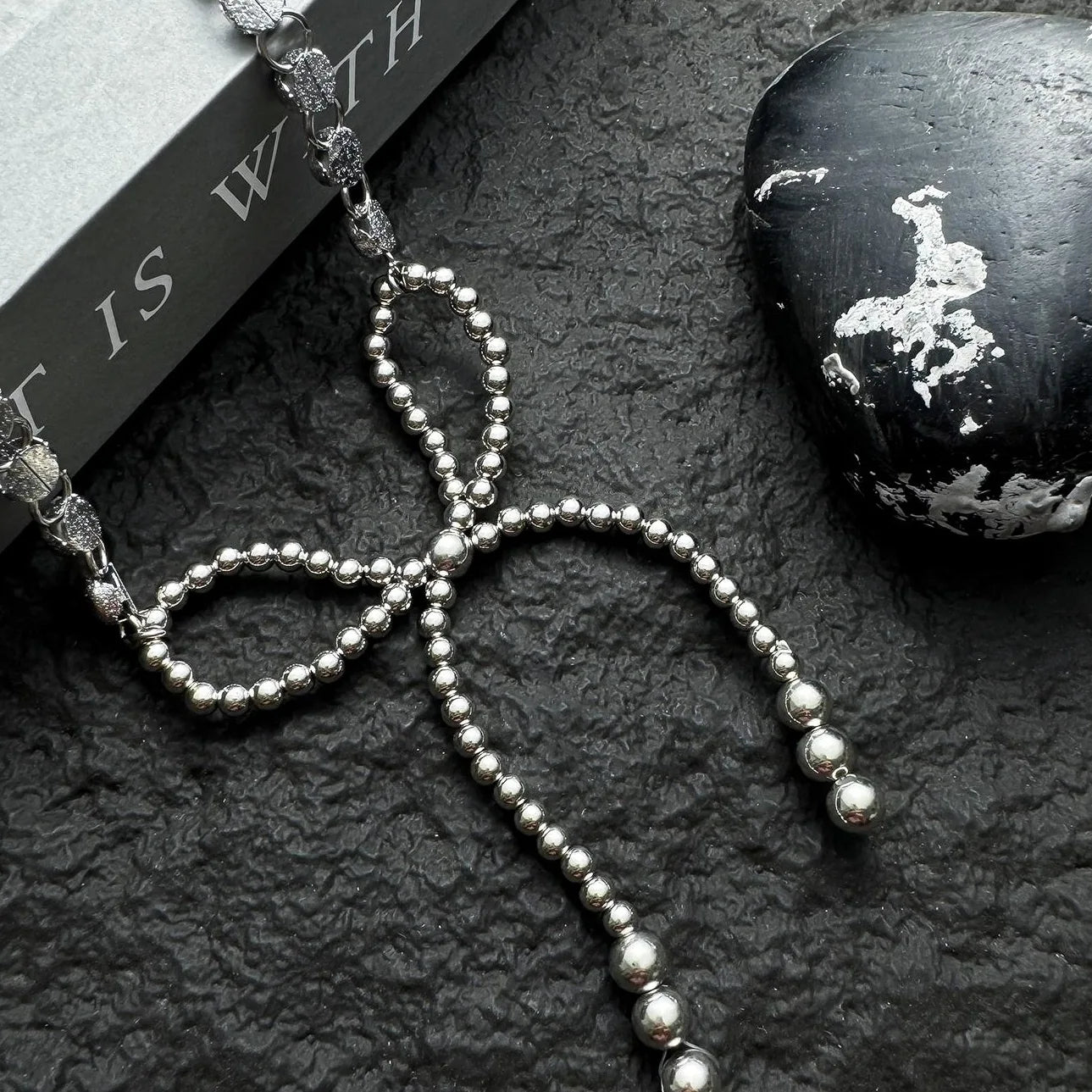 Accessories Vintage Crystal Bow Chain Necklace