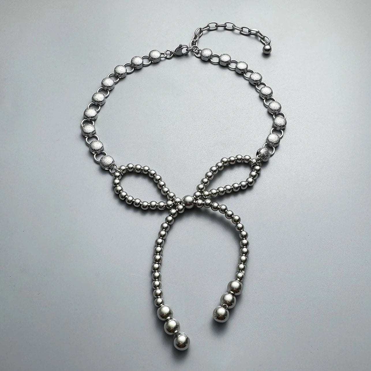Accessories Vintage Crystal Bow Chain Necklace