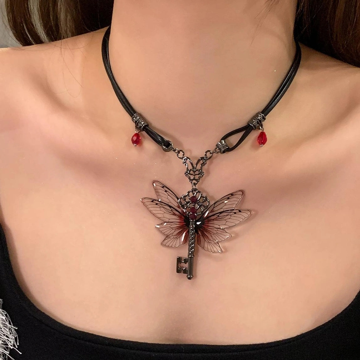Accessories Vintage Dragonfly Pendant Choker Necklace