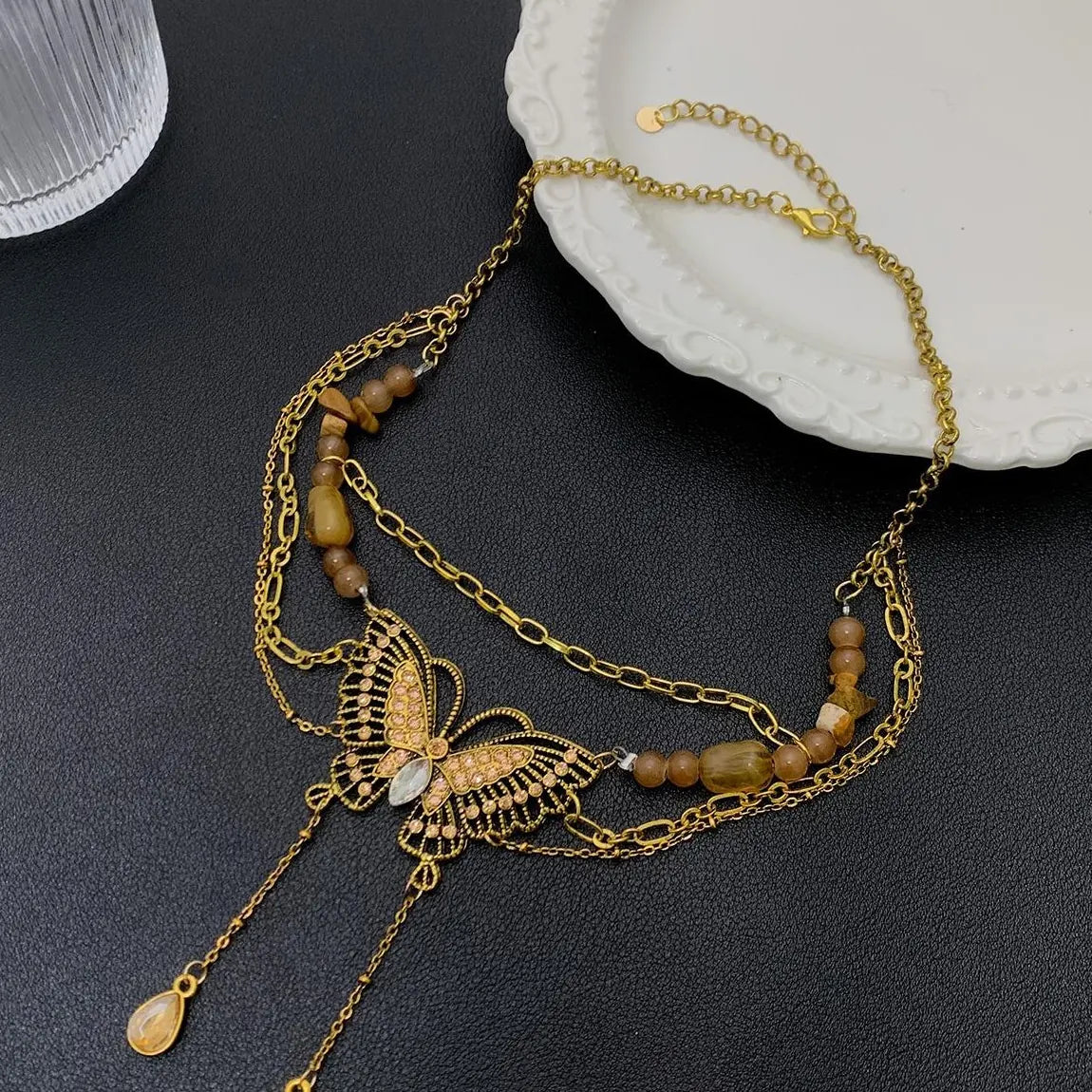 Accessories Vintage Golden Butterfly Tassel Necklace