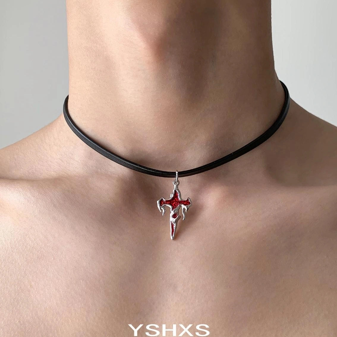 Accessories Vintage Gothic Cross Choker Necklace