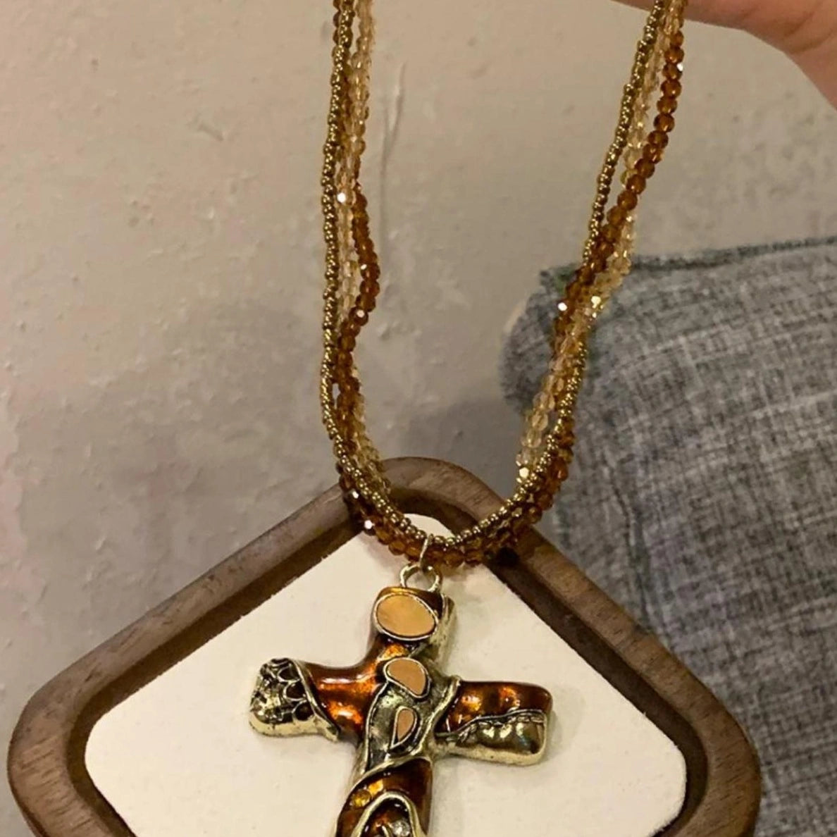 Accessories Vintage Gothic Layered Cross Pendant Necklace