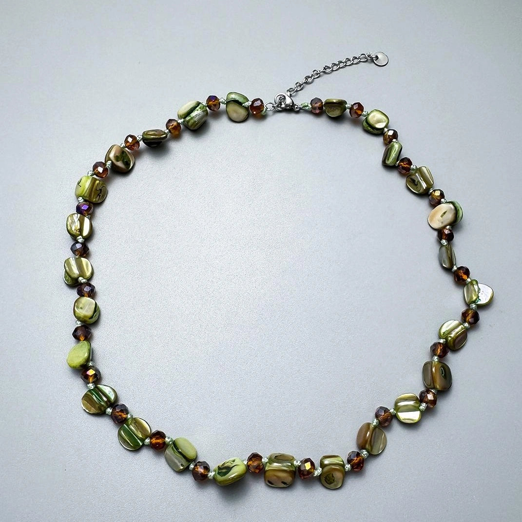 Accessories Vintage Green Stone Beaded Choker Necklace