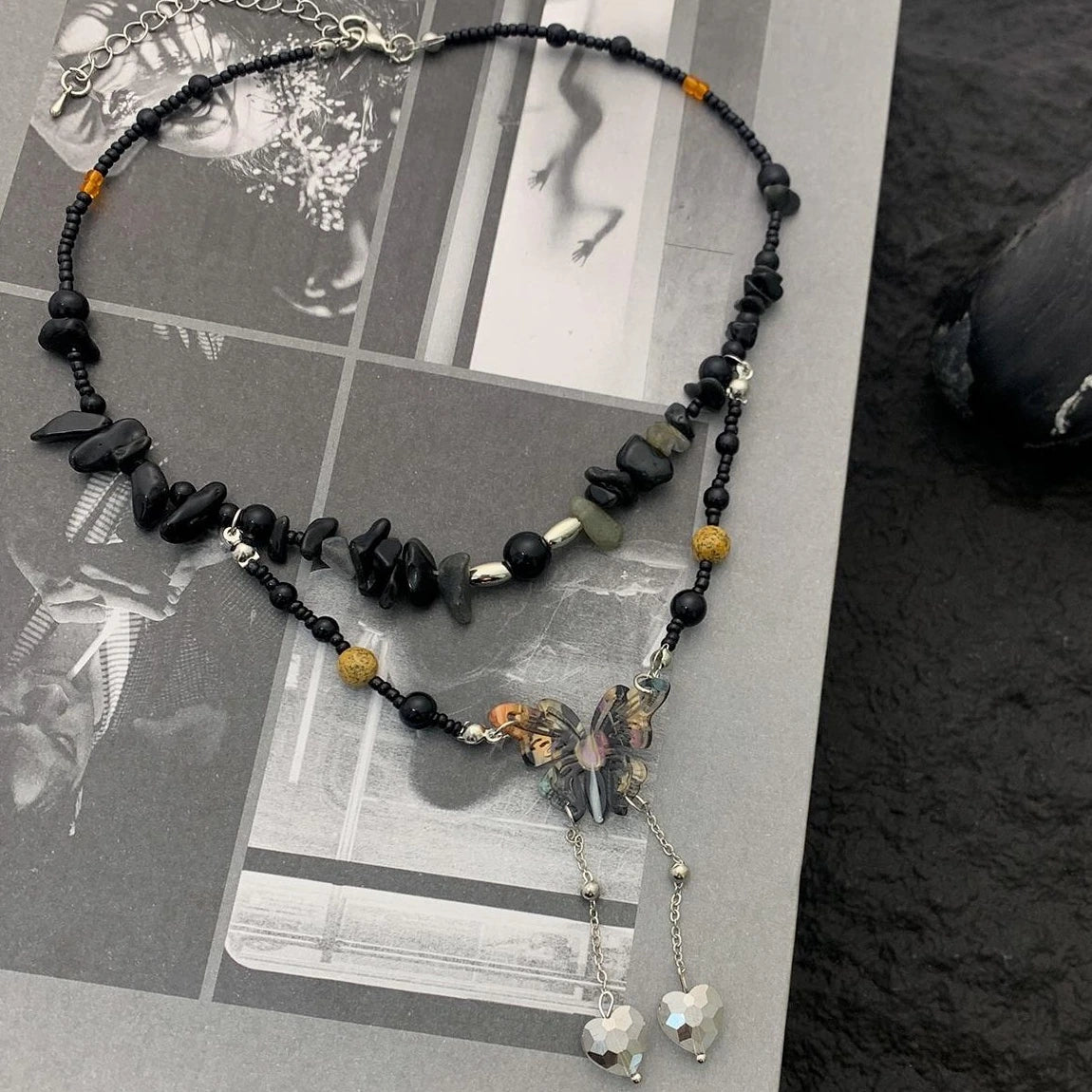 Accessories Vintage Stone Butterfly Choker Necklace