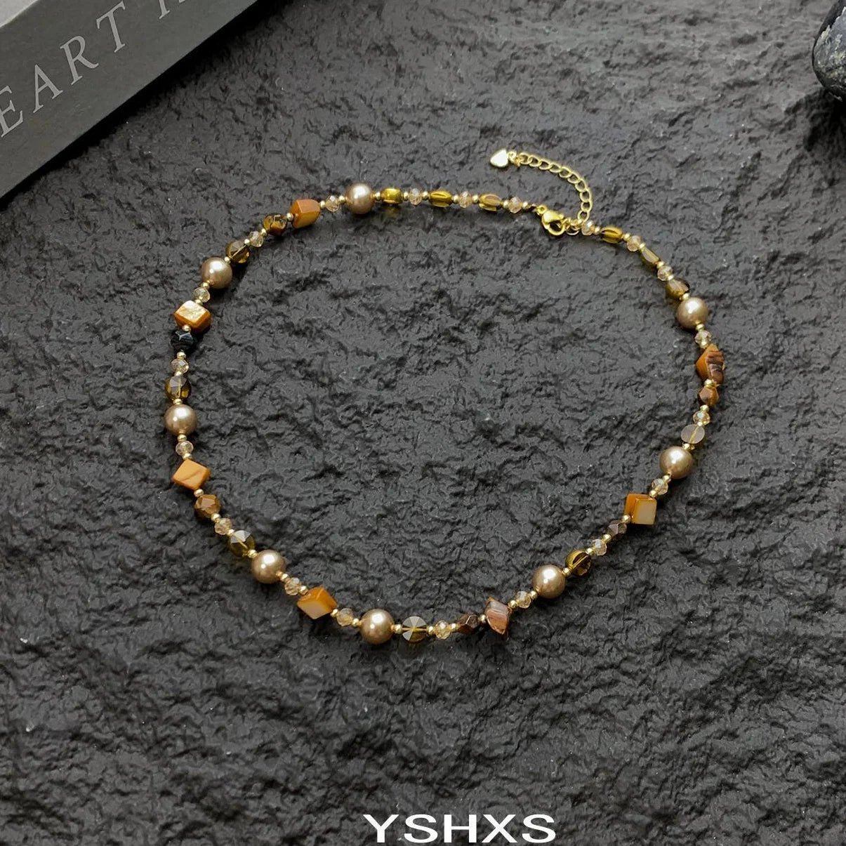 Accessories Vintage Tiger Eye Beaded Necklace