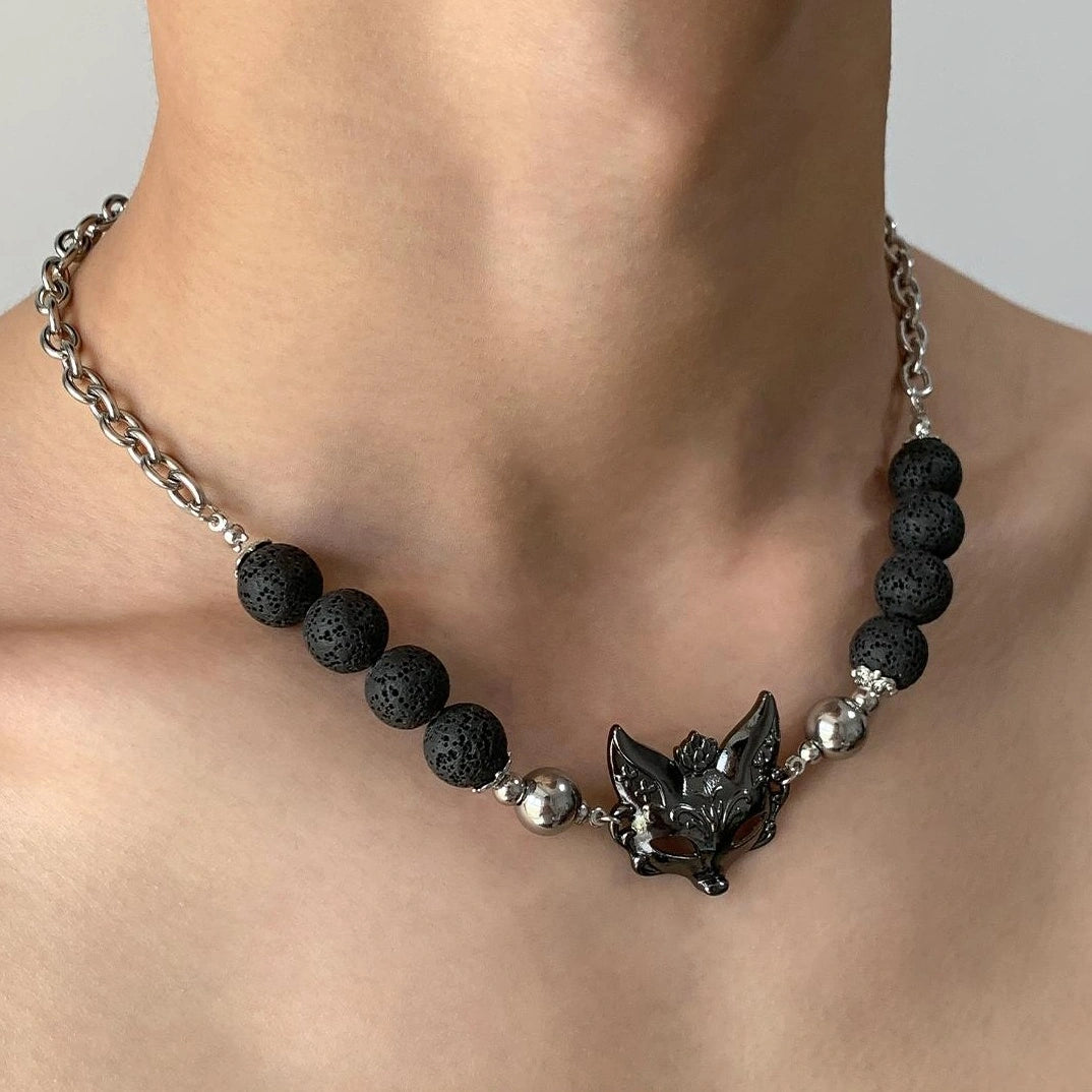 Accessories Volcanic Stone Fox Mask Punk Choker