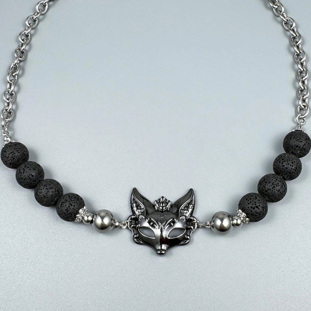 Accessories Volcanic Stone Fox Mask Punk Choker