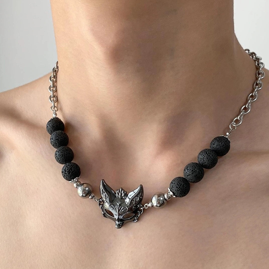 Accessories Volcanic Stone Fox Mask Punk Choker