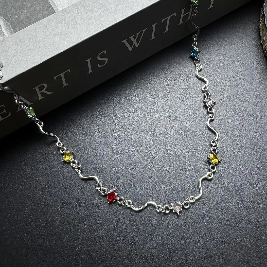 Accessories Wave Zircon Necklace
