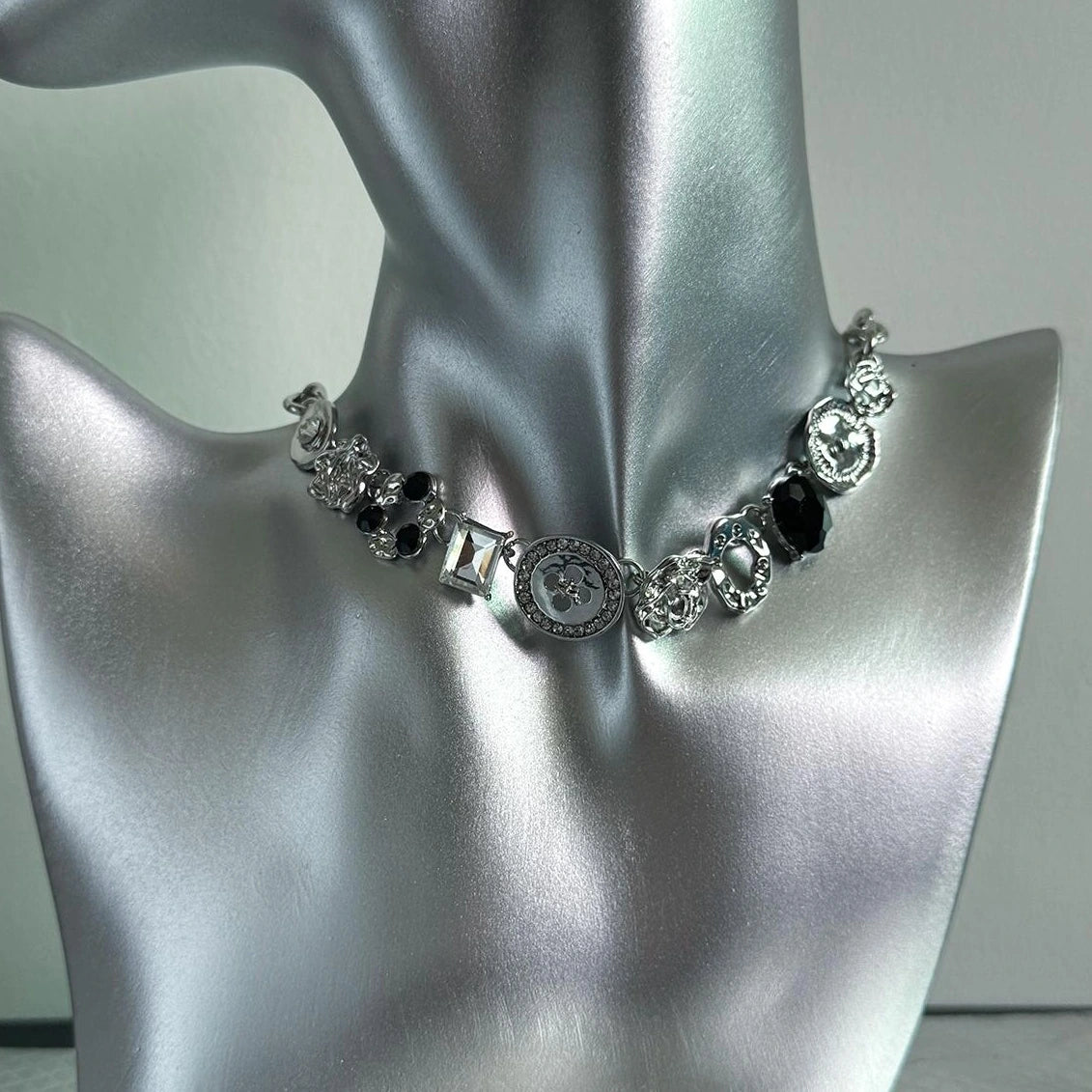 Accessories Y2K Vintage Button Choker Necklace