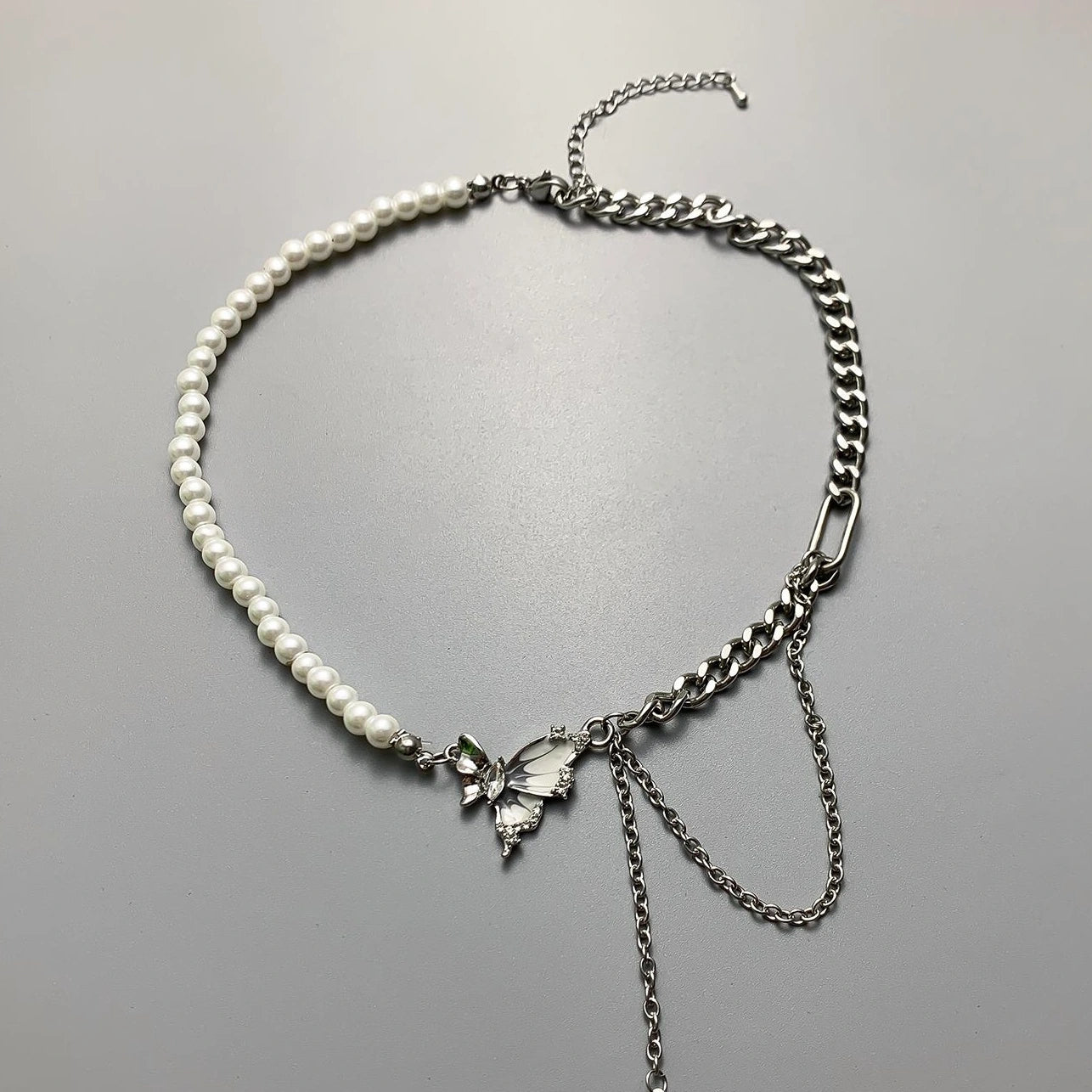 Accessories Zircon Fringe Pearl Choker Necklace