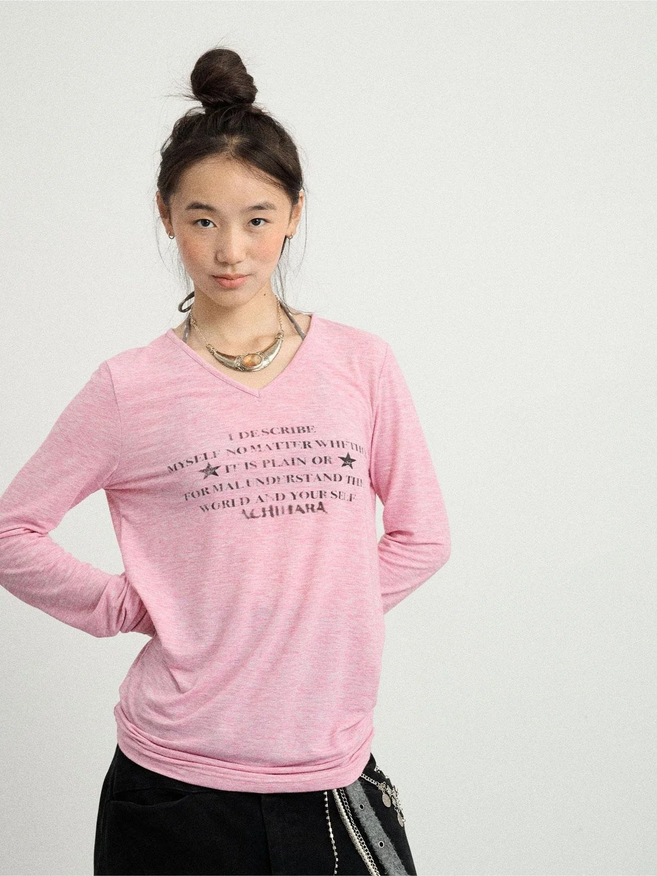Letter Long-Sleeved T-Shirt