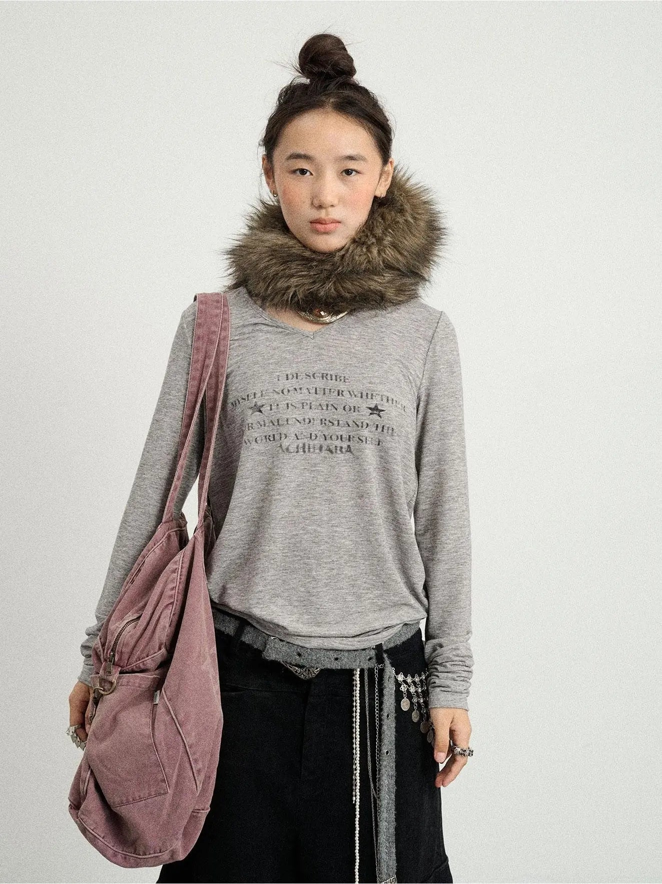 Letter Long-Sleeved T-Shirt