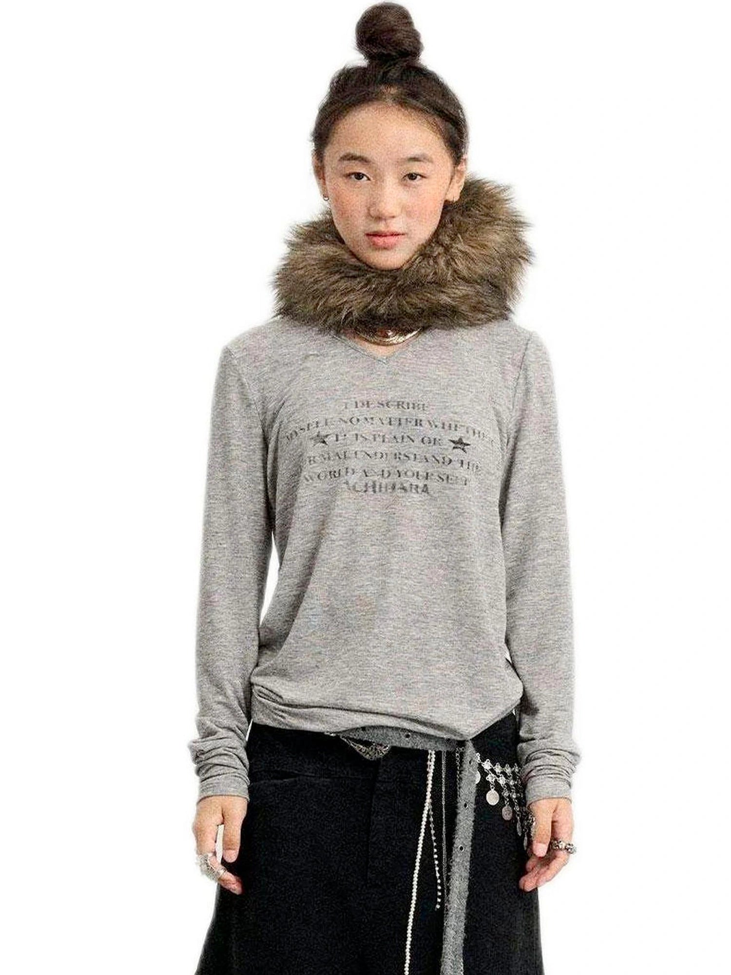 Letter Long-Sleeved T-Shirt