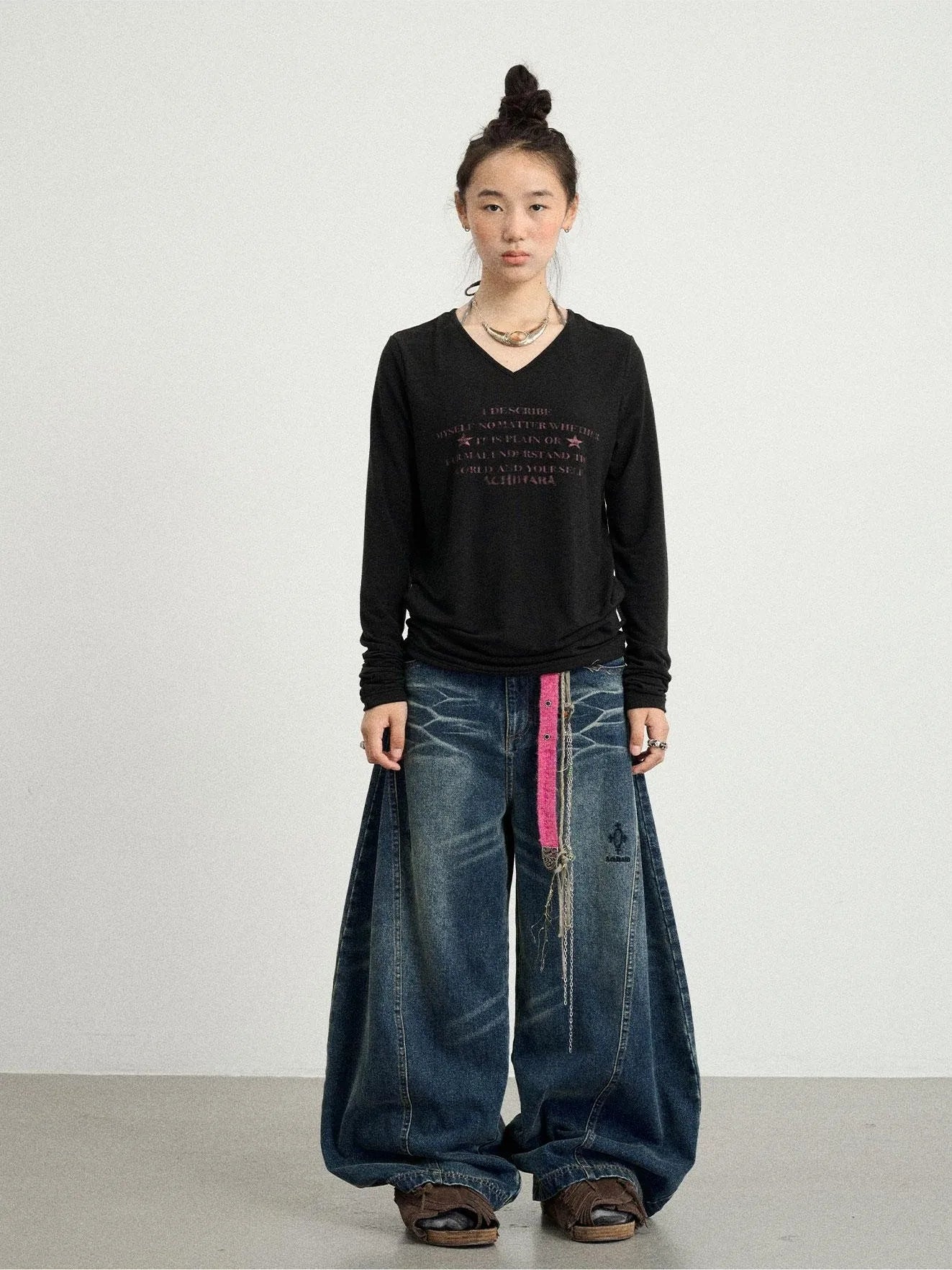 Letter Long-Sleeved T-Shirt