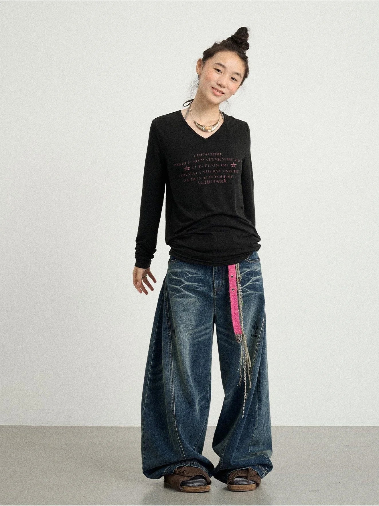 Letter Long-Sleeved T-Shirt