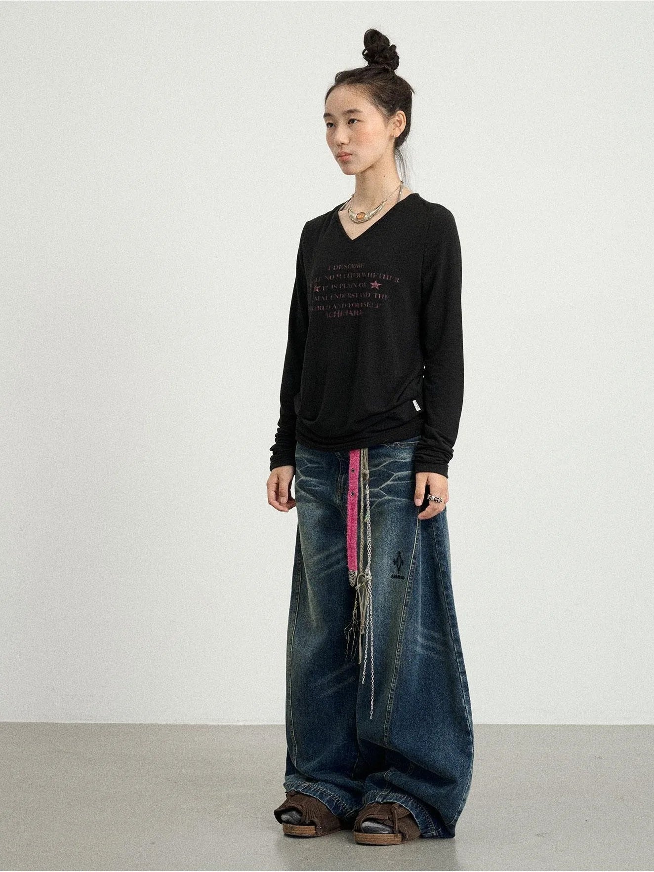 Letter Long-Sleeved T-Shirt