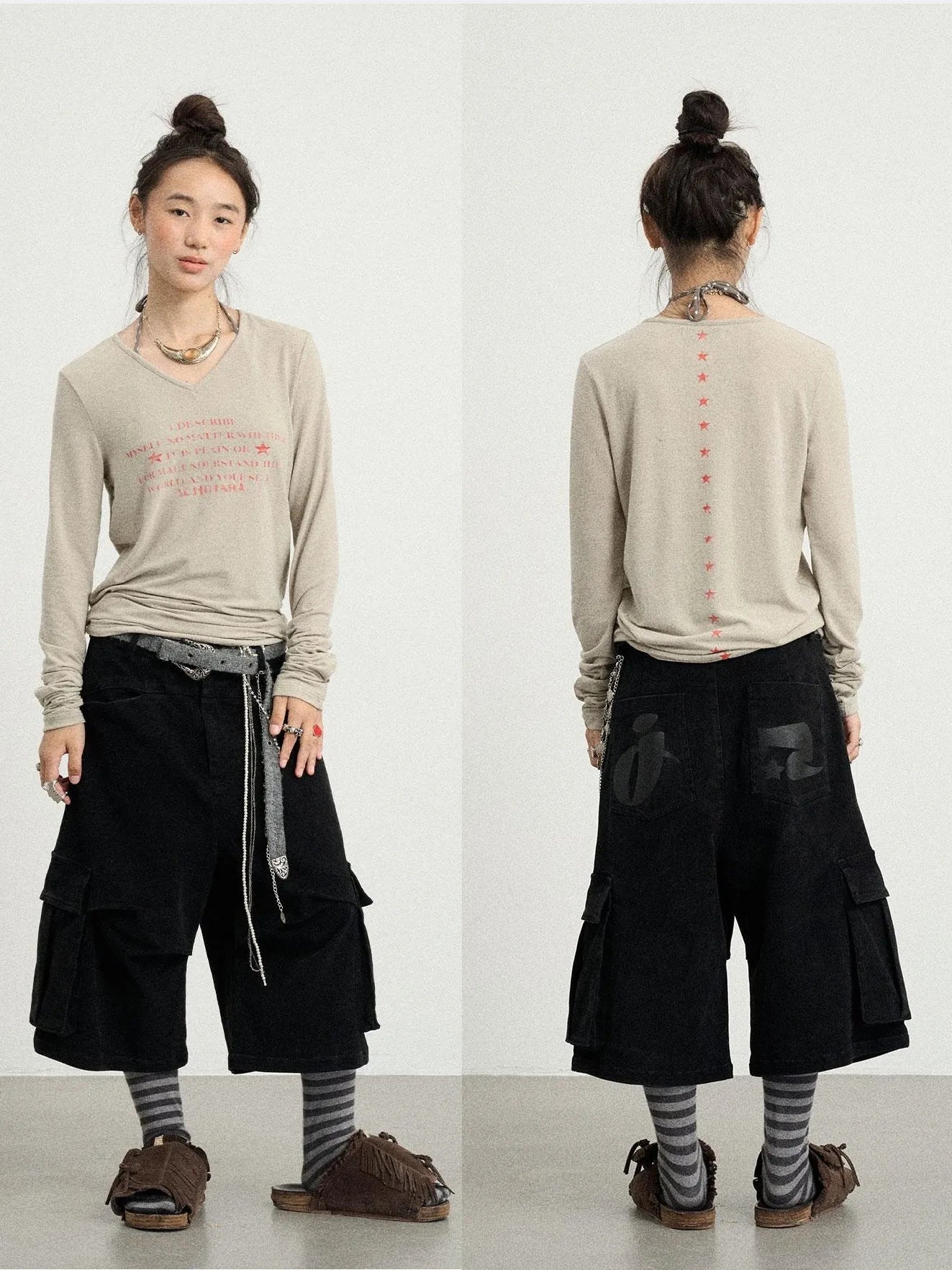 Letter Long-Sleeved T-Shirt