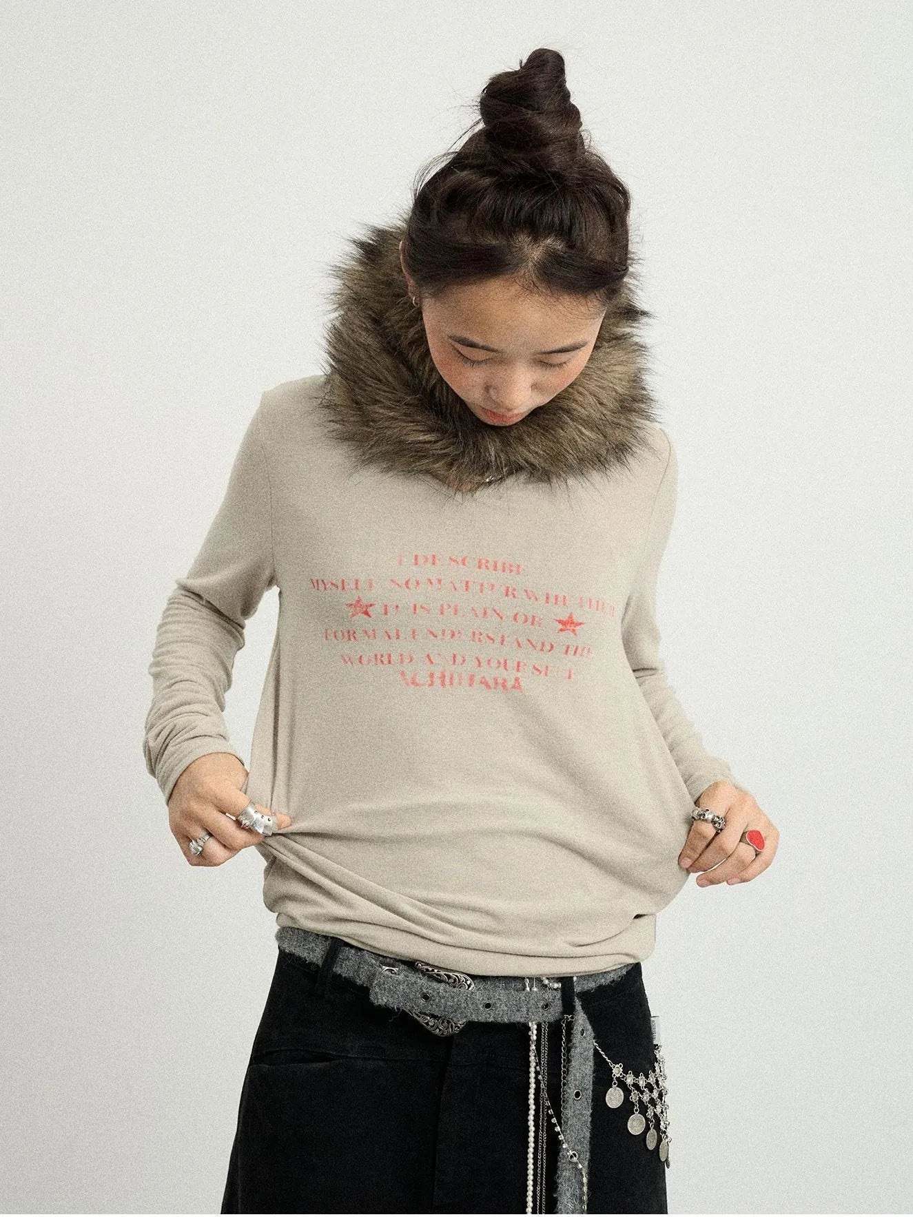 Letter Long-Sleeved T-Shirt
