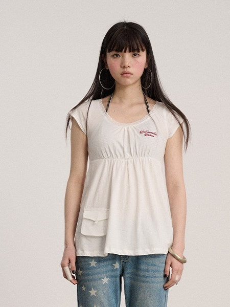 Achihara 100% Cotton Crew Neck Straight Fit Commuter Women Navy Short Sleeve T-Shirts