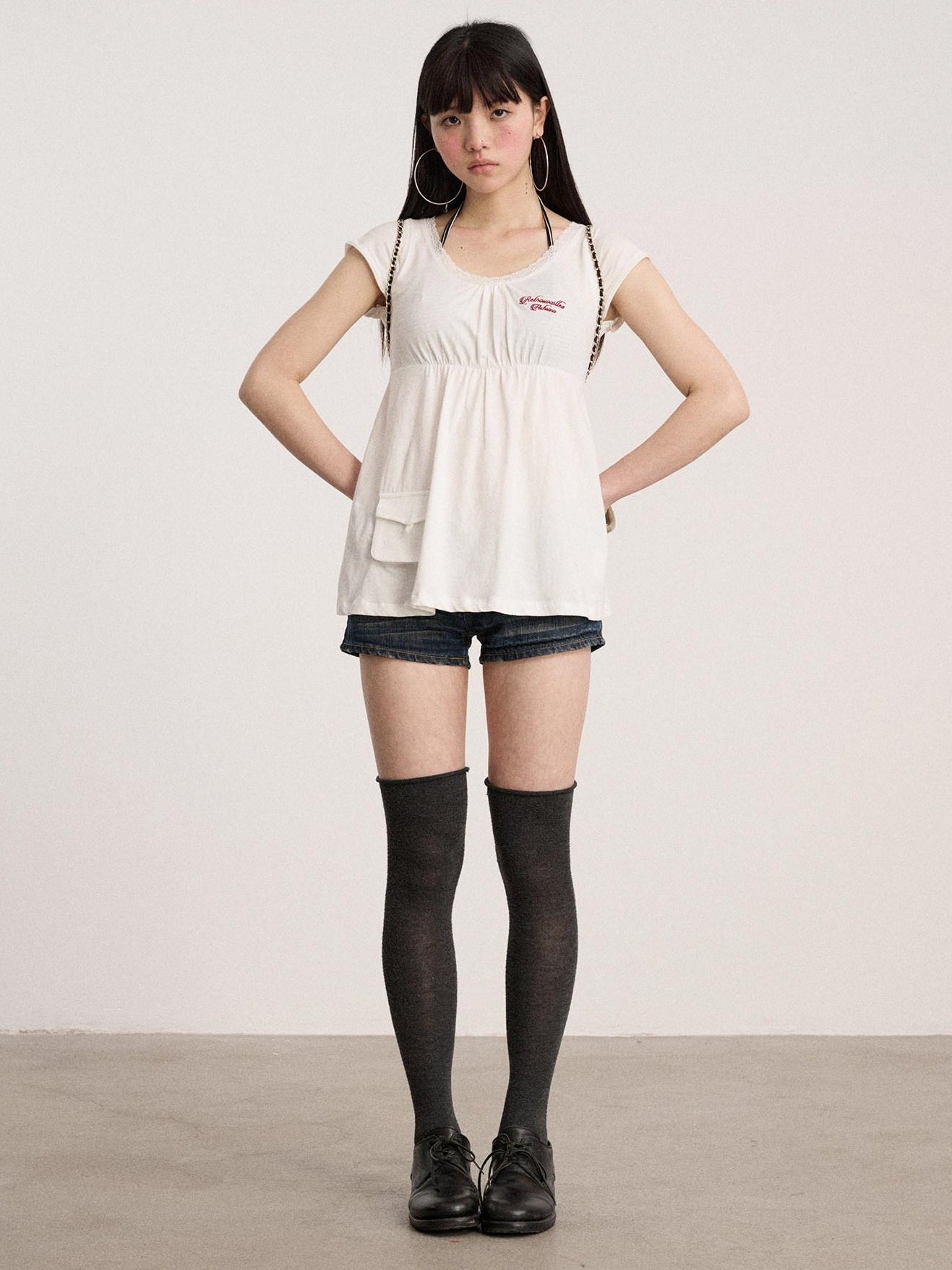 Achihara 100% Cotton Crew Neck Straight Fit Commuter Women Navy Short Sleeve T-Shirts