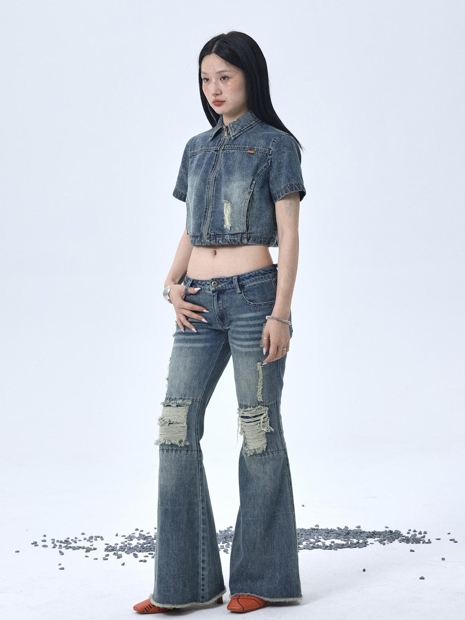 Achihara 1988 Vintage Distressed Denim Jacket With Rivets