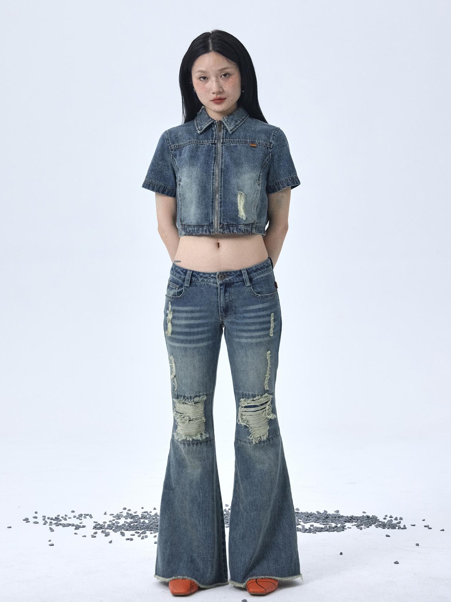 Achihara 1988 Vintage Distressed Denim Jacket With Rivets