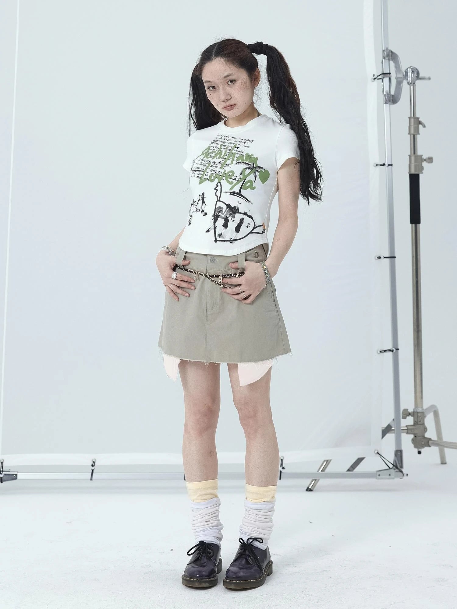 90s Denim A-Line Skirt For Women