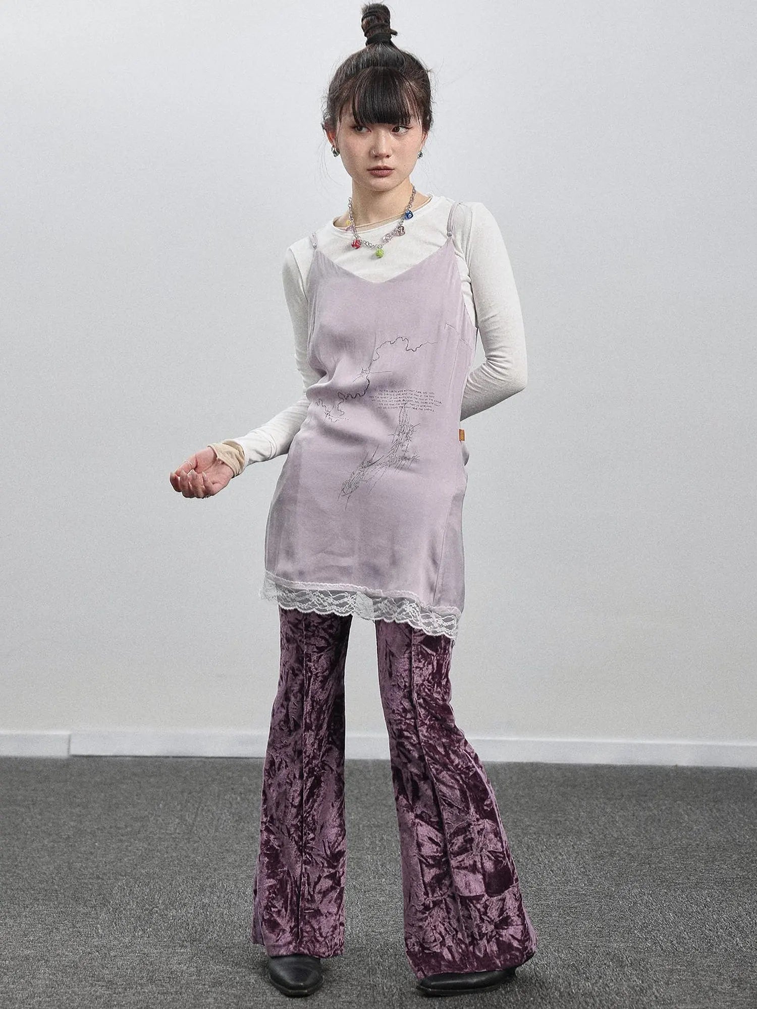 Absurd Lust Slip Dress V-neck T-shirt Long-Sleeve