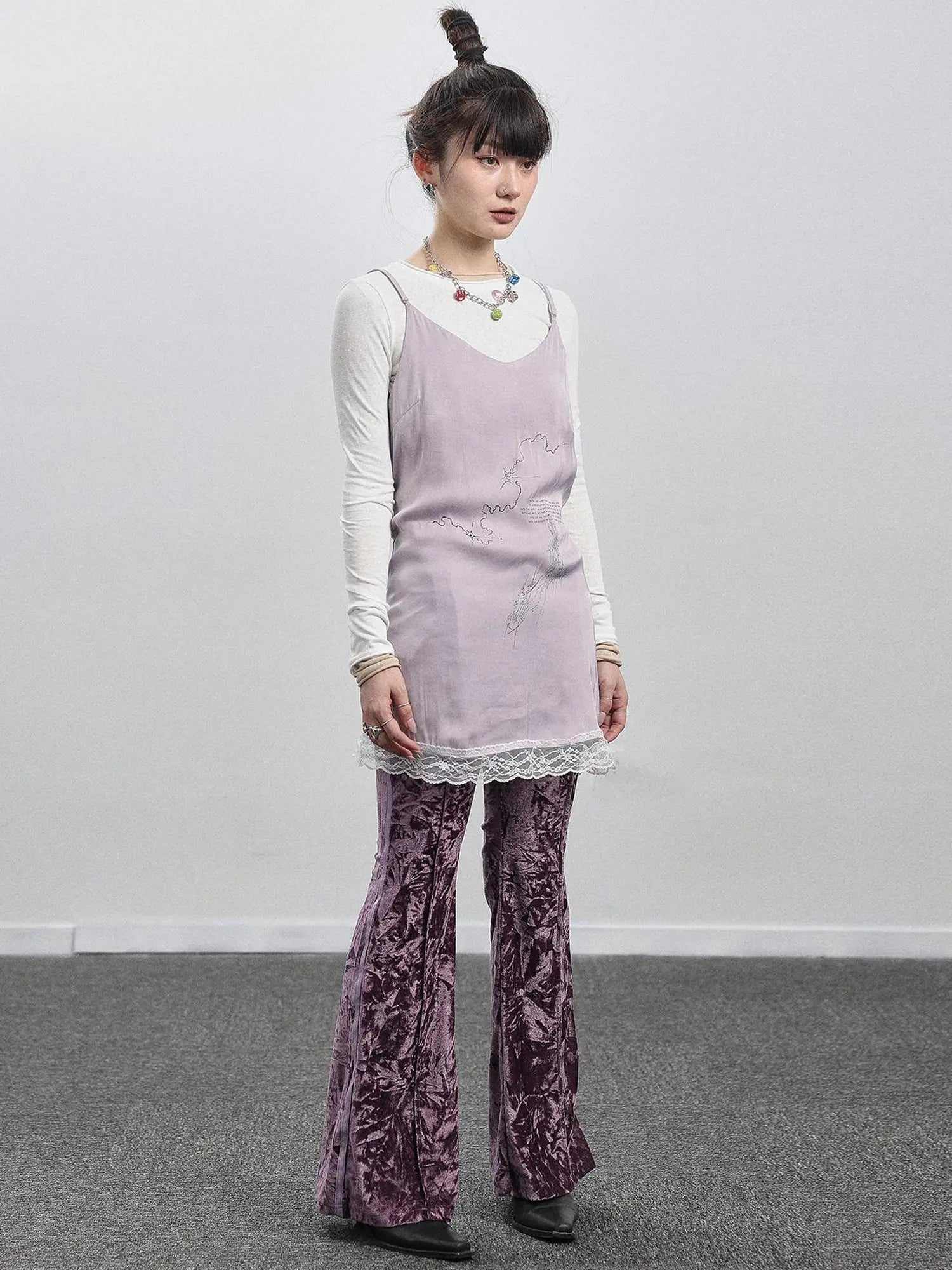 Absurd Lust Slip Dress V-neck T-shirt Long-Sleeve