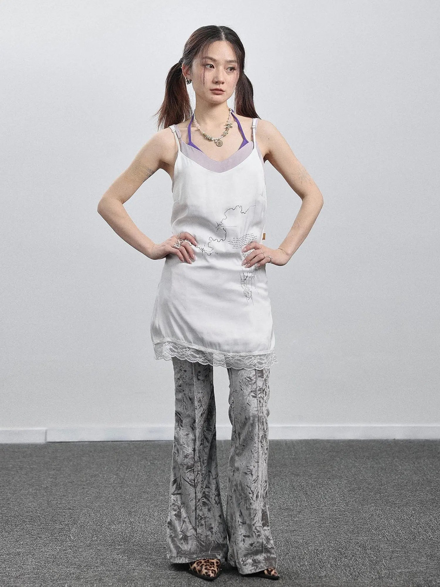 Absurd Lust Slip Dress V-neck T-shirt Long-Sleeve