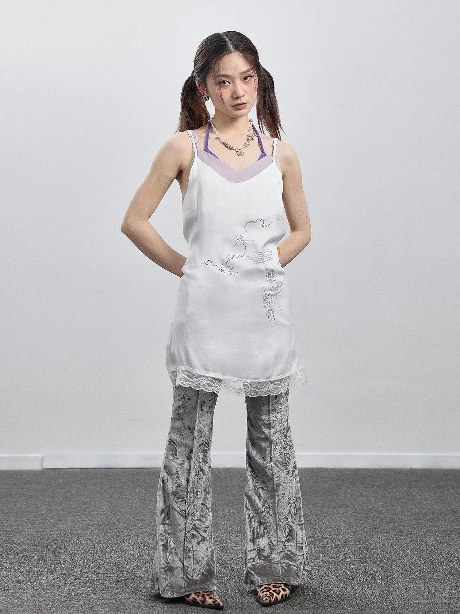 Absurd Lust Slip Dress V-neck T-shirt Long-Sleeve