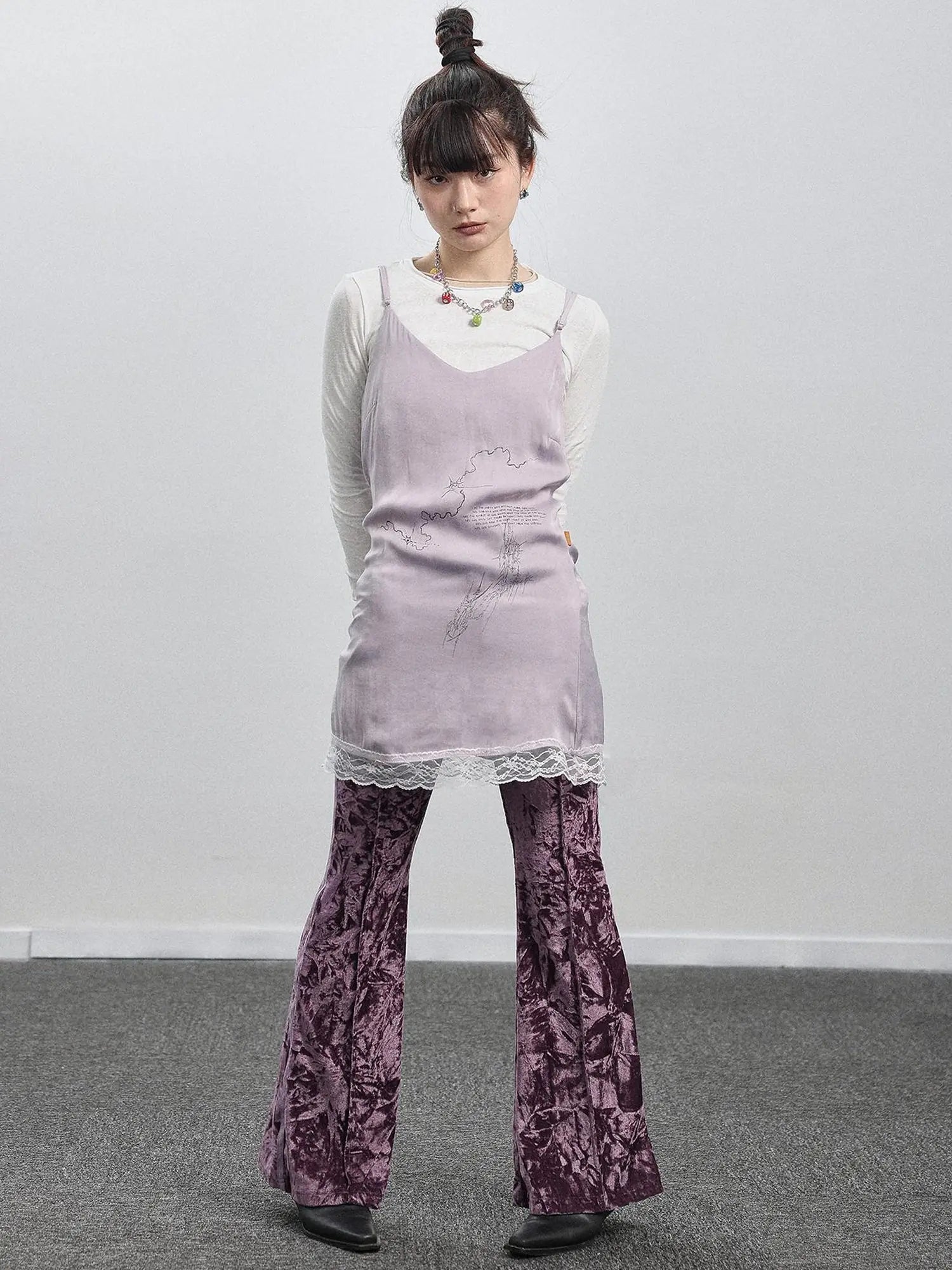 Absurd Lust Slip Dress V-neck T-shirt Long-Sleeve