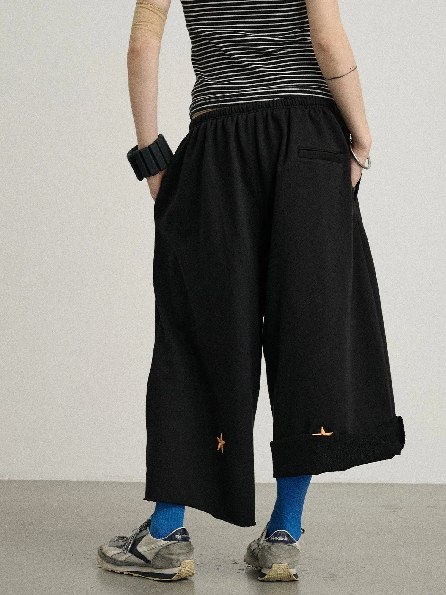 Achihara Distressed Hem Cargo Joggers