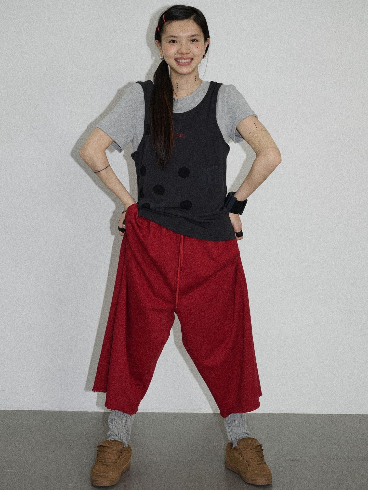 Achihara Achihara Distressed Hem Cargo Joggers
