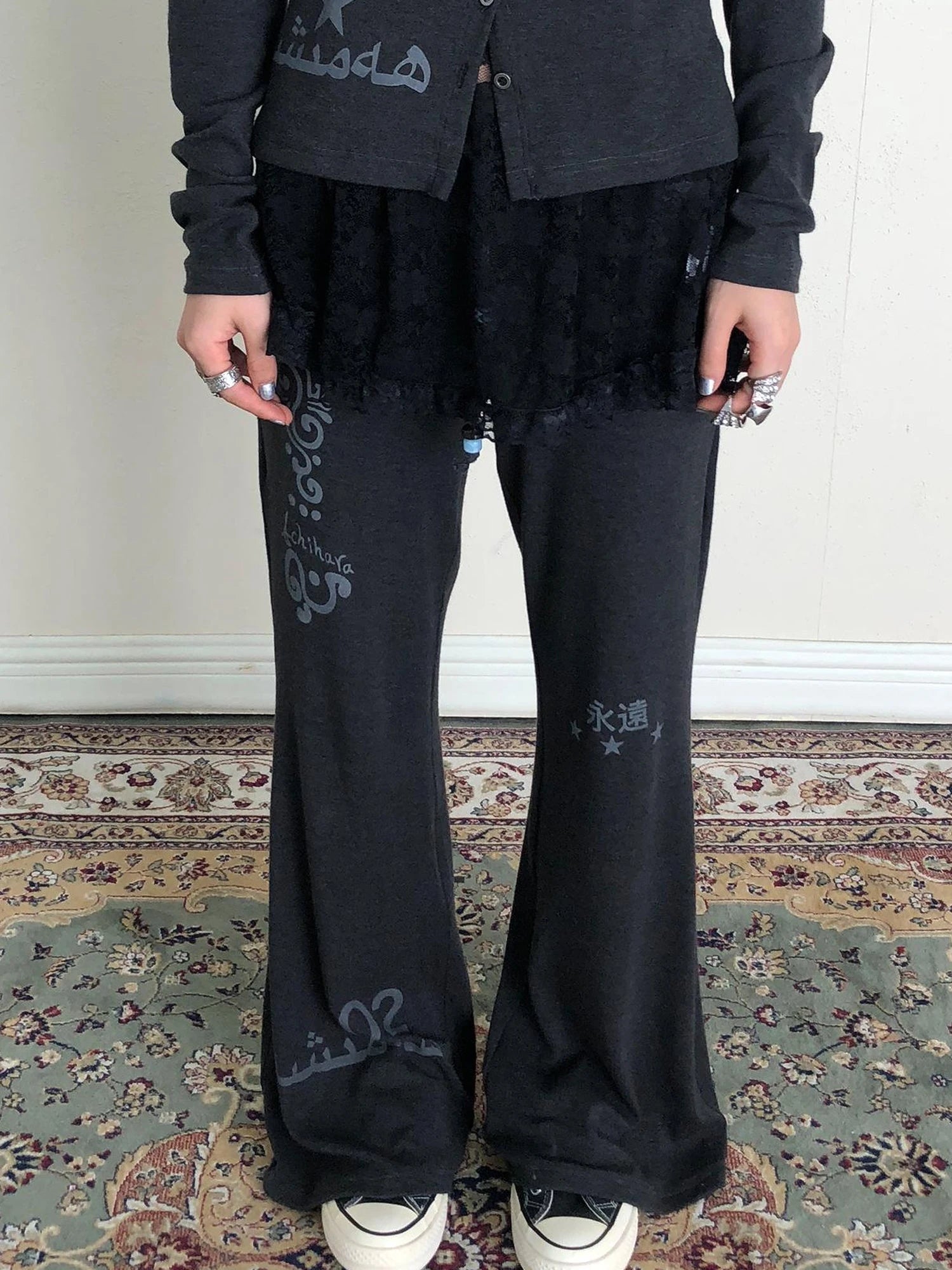 Achihara Rabbit Fit Flared Trousers