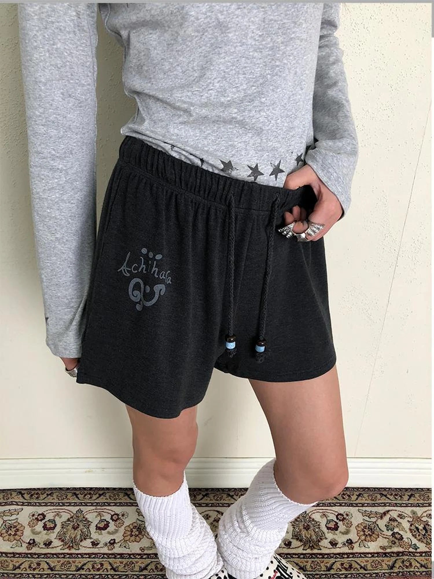 Achihara Rabbit Shorts 2025 Early Autumn Anti Peep Lined Shorts