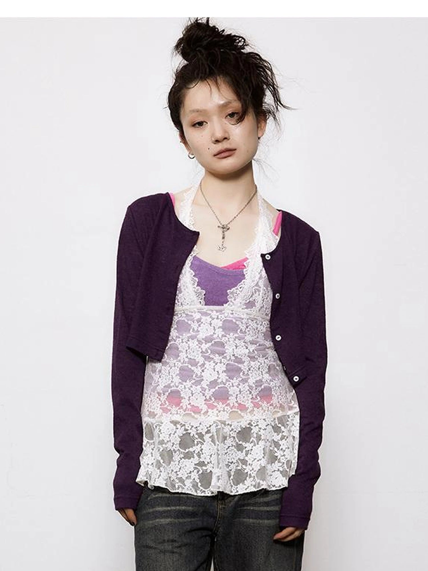Adjustable Bow Halter Top With Wave Hem