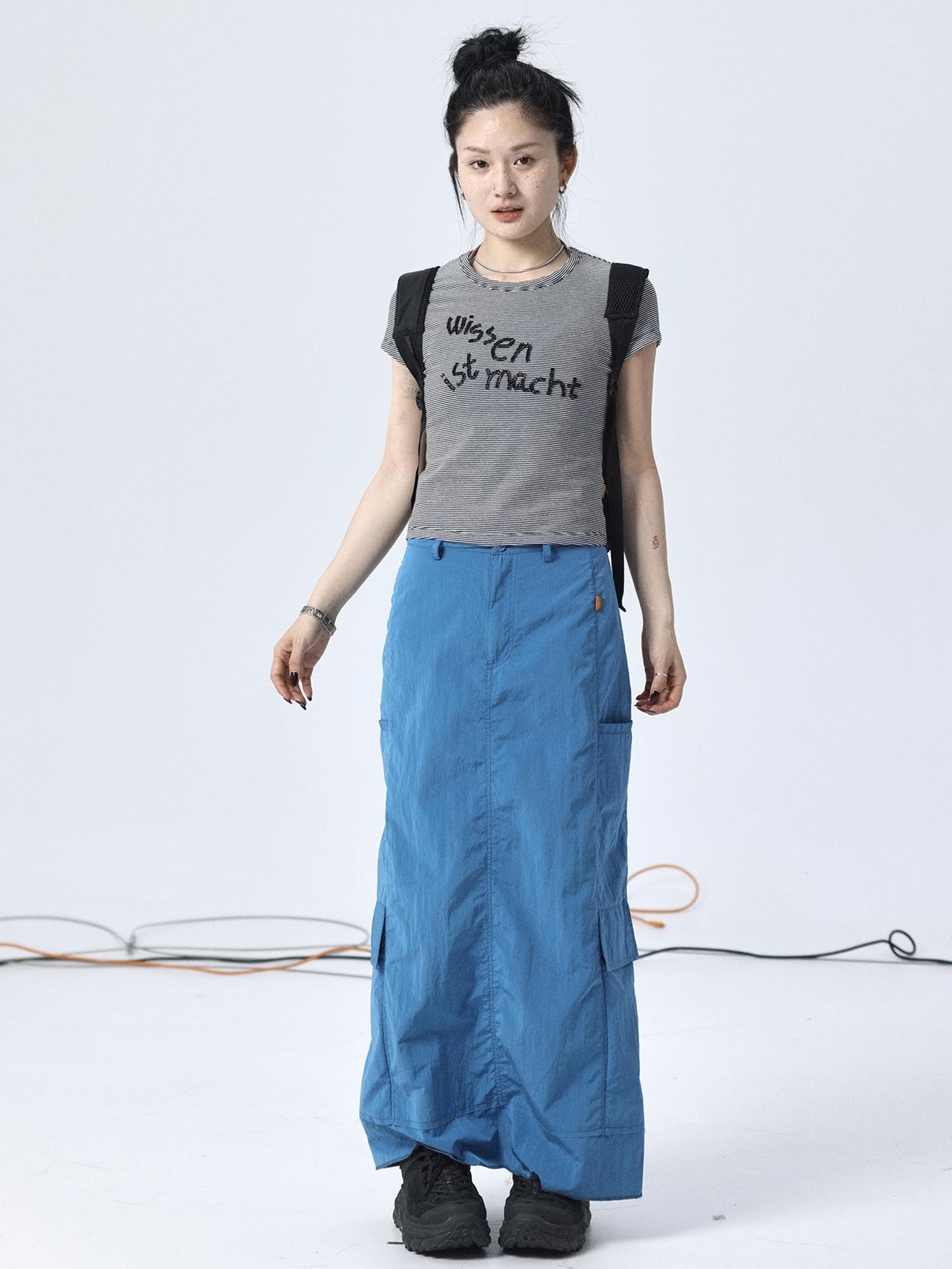 Achihara Adjustable Parachute Pants & Fishtail Skirt Set