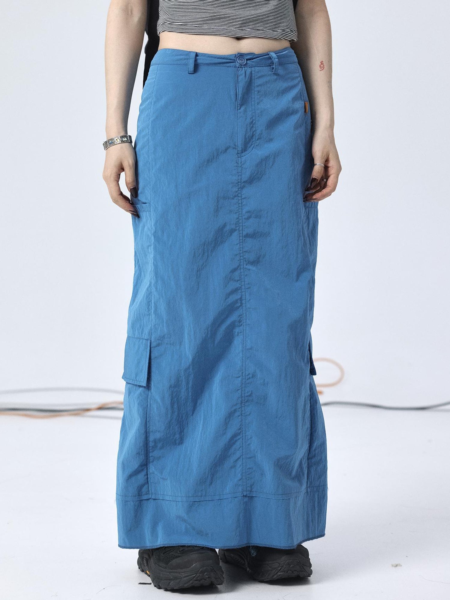 Achihara Adjustable Parachute Pants & Fishtail Skirt Set