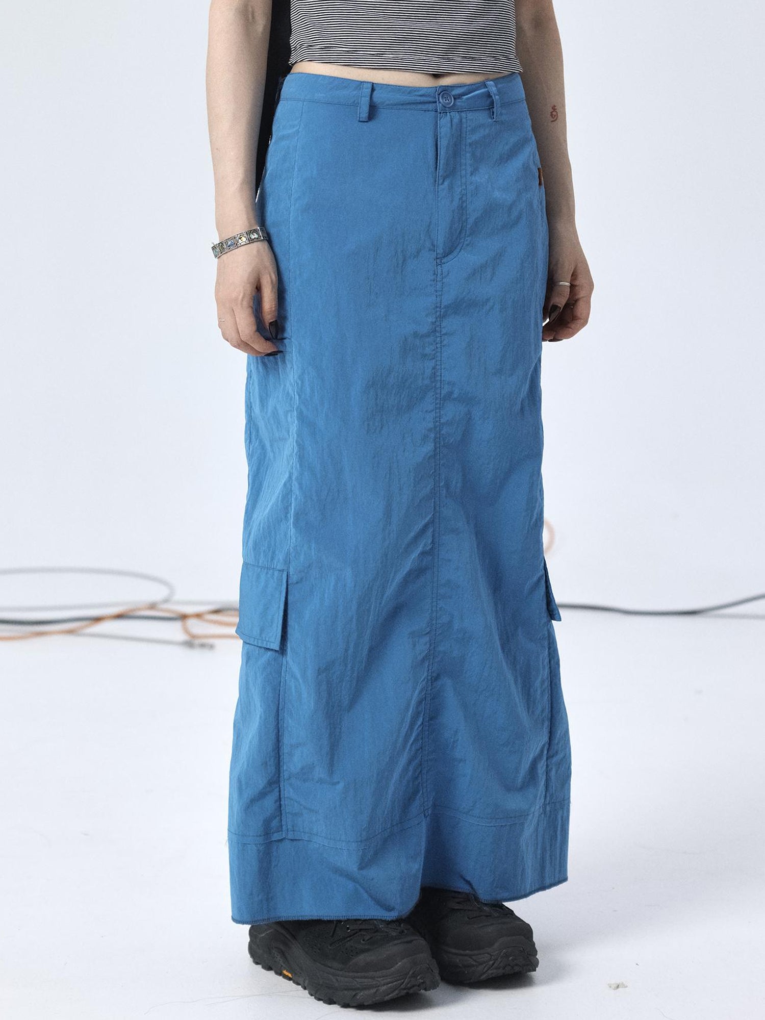 Achihara Adjustable Parachute Pants & Fishtail Skirt Set