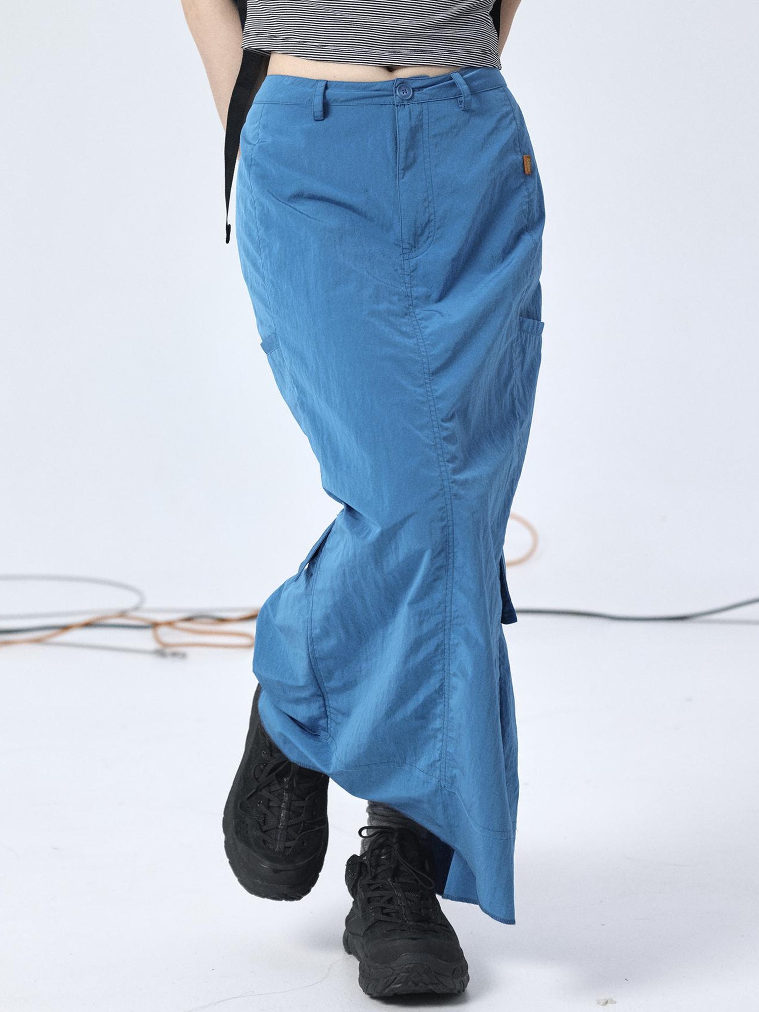 Achihara Adjustable Parachute Pants & Fishtail Skirt Set