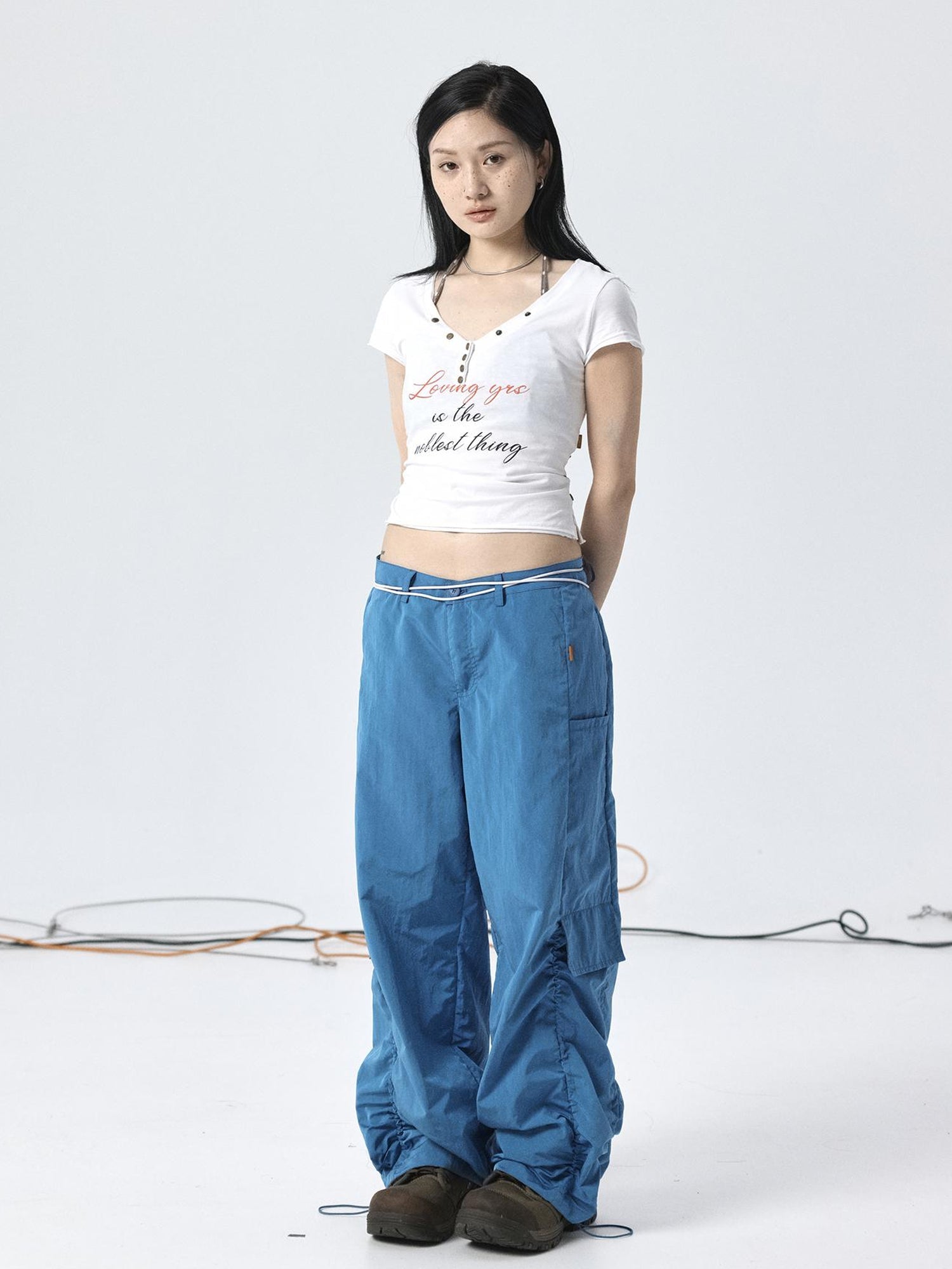 Achihara Adjustable Parachute Pants & Fishtail Skirt Set