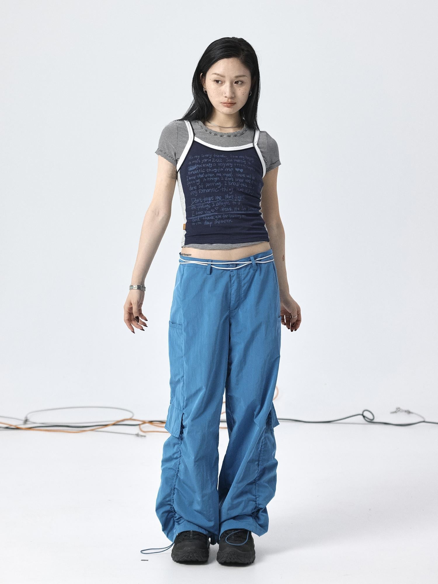 Achihara Adjustable Parachute Pants & Fishtail Skirt Set