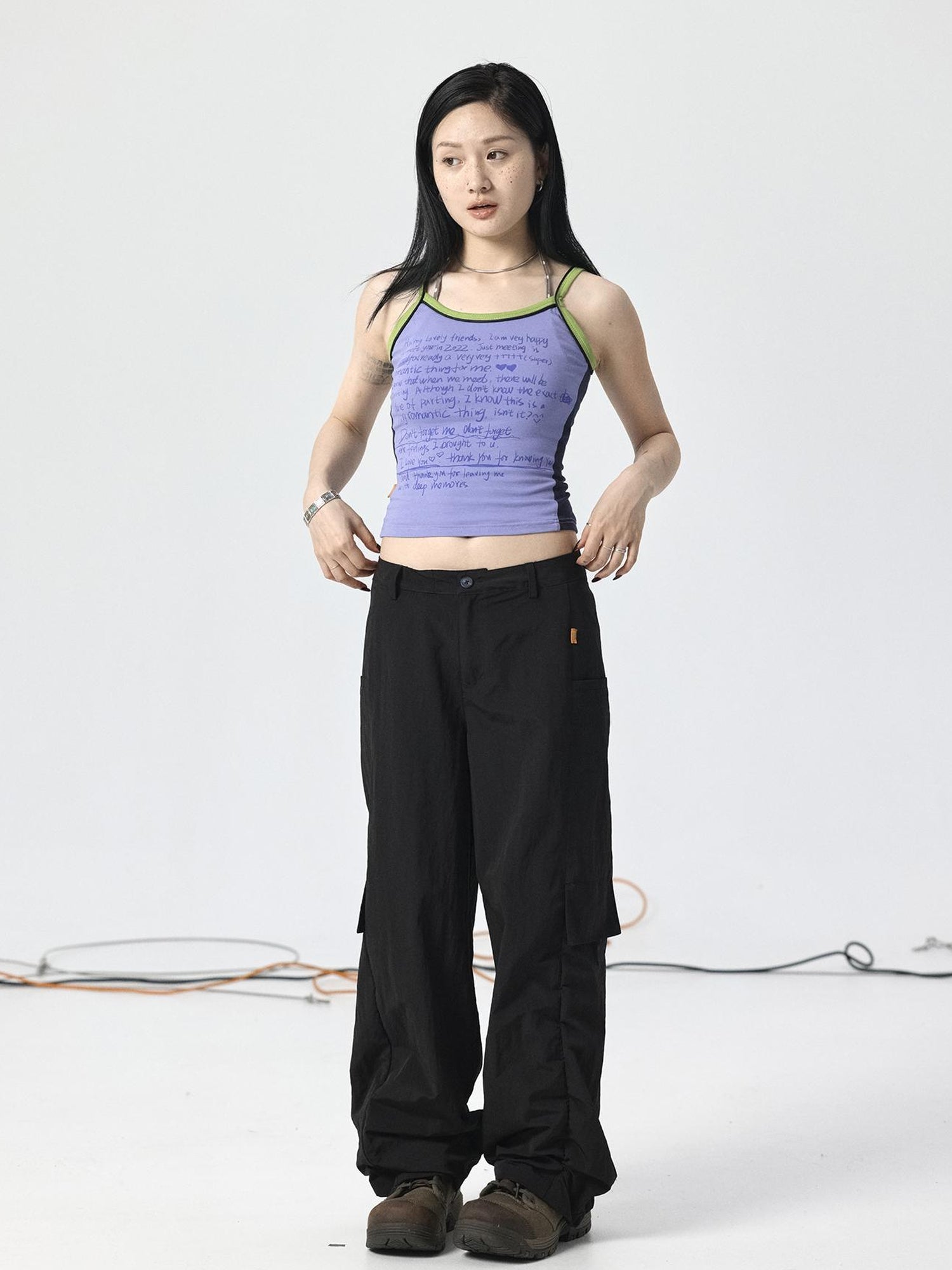 Achihara Adjustable Parachute Pants & Fishtail Skirt Set