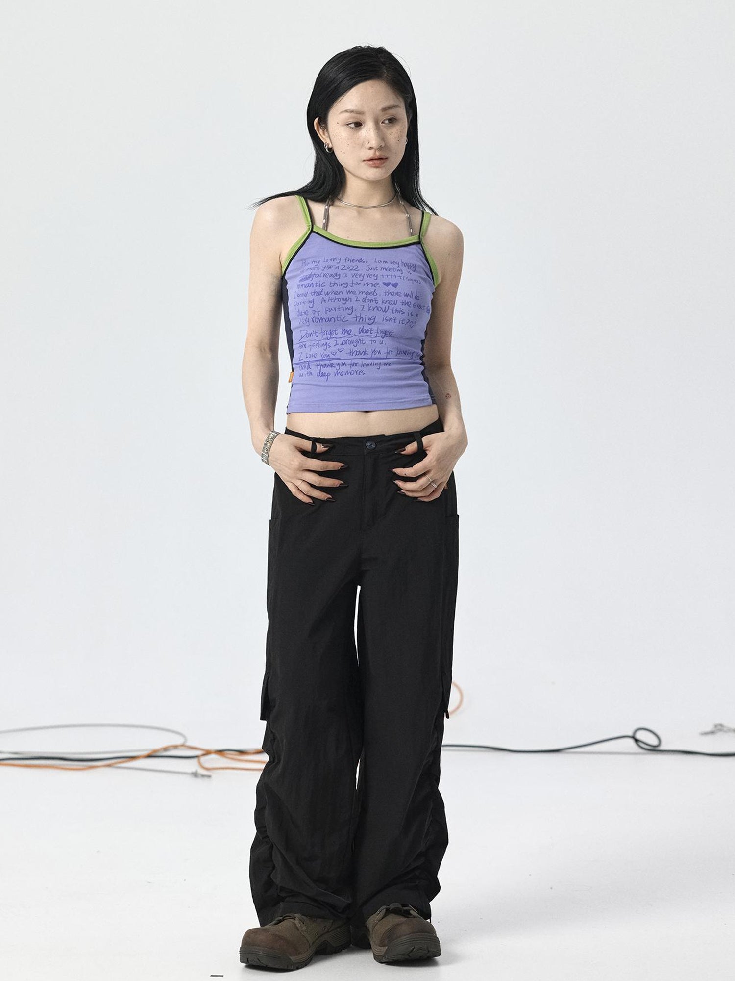 Achihara Adjustable Parachute Pants & Fishtail Skirt Set